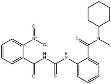 N-{[(2-{[cyclohexyl(methyl)amino]carbonyl}phenyl)amino]carbonothioyl}-2-nitrobenzamide Structure