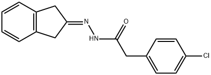 2-(4-chlorophenyl)-N-(1,3-dihydroinden-2-ylideneamino)acetamide Struktur
