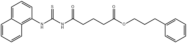 3-phenylpropyl 5-{[(1-naphthylamino)carbonothioyl]amino}-5-oxopentanoate 化学構造式