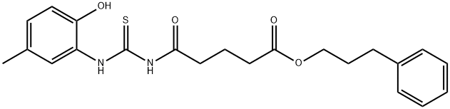 3-phenylpropyl 5-({[(2-hydroxy-5-methylphenyl)amino]carbonothioyl}amino)-5-oxopentanoate Structure