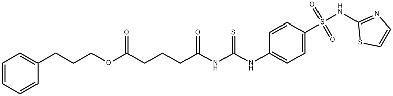 3-phenylpropyl 5-oxo-5-{[({4-[(1,3-thiazol-2-ylamino)sulfonyl]phenyl}amino)carbonothioyl]amino}pentanoate Structure