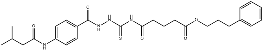 3-phenylpropyl 5-[[[4-(3-methylbutanoylamino)benzoyl]amino]carbamothioylamino]-5-oxopentanoate Structure