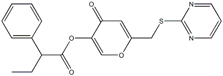 [4-oxo-6-(pyrimidin-2-ylsulfanylmethyl)pyran-3-yl] 2-phenylbutanoate Structure