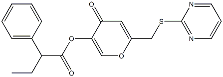 [4-oxo-6-(pyrimidin-2-ylsulfanylmethyl)pyran-3-yl] 2-phenylbutanoate Struktur