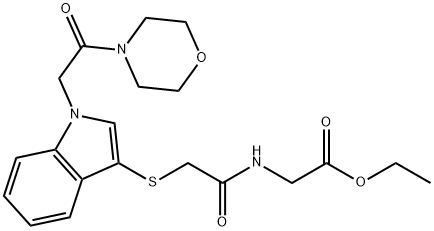 ethyl 2-[[2-[1-(2-morpholin-4-yl-2-oxoethyl)indol-3-yl]sulfanylacetyl]amino]acetate Structure