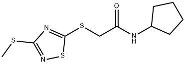 N-cyclopentyl-2-[(3-methylsulfanyl-1,2,4-thiadiazol-5-yl)sulfanyl]acetamide 化学構造式