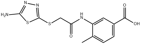 3-({[(5-amino-1,3,4-thiadiazol-2-yl)sulfanyl]acetyl}amino)-4-methylbenzoic acid,878420-35-0,结构式