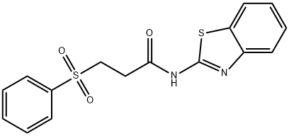 3-(benzenesulfonyl)-N-(1,3-benzothiazol-2-yl)propanamide 化学構造式
