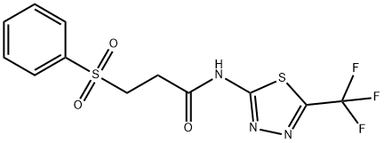 3-(benzenesulfonyl)-N-[5-(trifluoromethyl)-1,3,4-thiadiazol-2-yl]propanamide Structure
