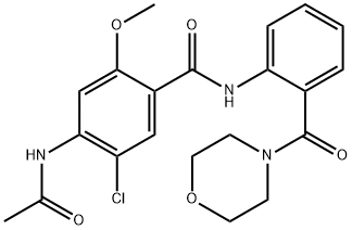 4-acetamido-5-chloro-2-methoxy-N-[2-(morpholine-4-carbonyl)phenyl]benzamide Structure