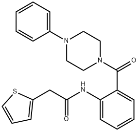 N-[2-(4-phenylpiperazine-1-carbonyl)phenyl]-2-thiophen-2-ylacetamide Structure