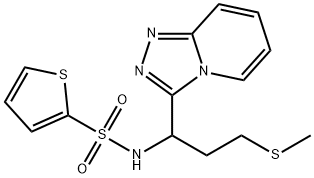 N-[3-methylsulfanyl-1-([1,2,4]triazolo[4,3-a]pyridin-3-yl)propyl]thiophene-2-sulfonamide 结构式