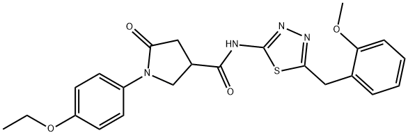 1-(4-ethoxyphenyl)-N-[5-[(2-methoxyphenyl)methyl]-1,3,4-thiadiazol-2-yl]-5-oxopyrrolidine-3-carboxamide Structure