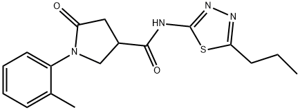 1-(2-methylphenyl)-5-oxo-N-(5-propyl-1,3,4-thiadiazol-2-yl)pyrrolidine-3-carboxamide,879597-58-7,结构式