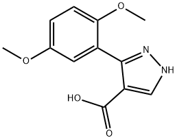 5-(2,5-dimethoxyphenyl)-1H-pyrazole-4-carboxylic acid 结构式