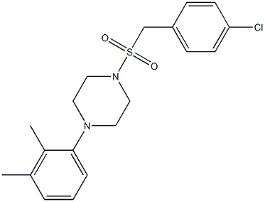 1-[(4-chlorophenyl)methylsulfonyl]-4-(2,3-dimethylphenyl)piperazine Struktur