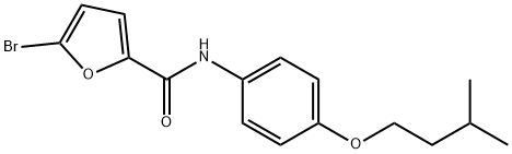 5-bromo-N-[4-(3-methylbutoxy)phenyl]-2-furamide 化学構造式