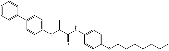 2-(4-biphenylyloxy)-N-[4-(heptyloxy)phenyl]propanamide Struktur