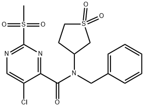 N-benzyl-5-chloro-N-(1,1-dioxothiolan-3-yl)-2-methylsulfonylpyrimidine-4-carboxamide Structure