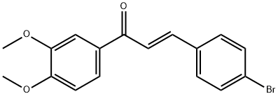 (E)-3′,4′-ジメトキシ-4-ブロモカルコン 化学構造式