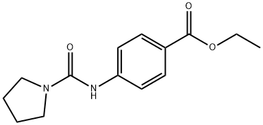 4-[(Pyrrolidine-1-carbonyl)-amino]-benzoic acid ethyl ester 化学構造式