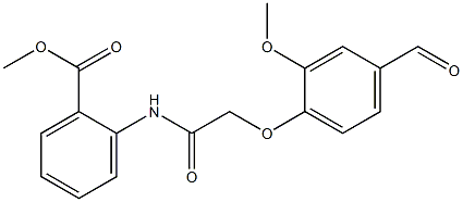 methyl 2-{[(4-formyl-2-methoxyphenoxy)acetyl]amino}benzoate Struktur