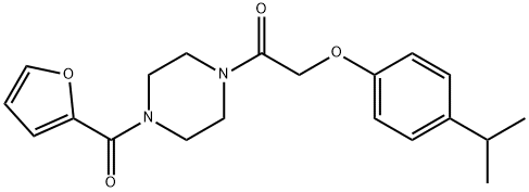 1-[4-(furan-2-carbonyl)piperazin-1-yl]-2-(4-propan-2-ylphenoxy)ethanone Structure