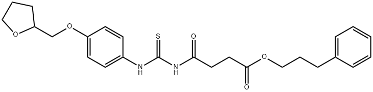 3-phenylpropyl 4-oxo-4-[[4-(oxolan-2-ylmethoxy)phenyl]carbamothioylamino]butanoate,881763-64-0,结构式