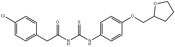 2-(4-chlorophenyl)-N-({[4-(tetrahydro-2-furanylmethoxy)phenyl]amino}carbonothioyl)acetamide Structure