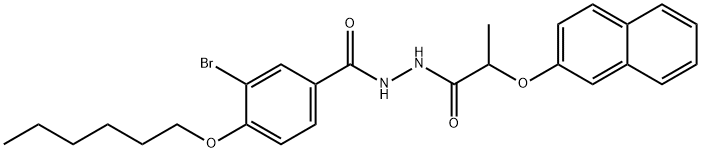 3-bromo-4-(hexyloxy)-N'-[2-(2-naphthyloxy)propanoyl]benzohydrazide 结构式