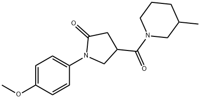 1-(4-methoxyphenyl)-4-(3-methylpiperidine-1-carbonyl)pyrrolidin-2-one,881783-04-6,结构式