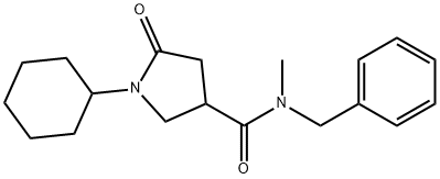 N-benzyl-1-cyclohexyl-N-methyl-5-oxopyrrolidine-3-carboxamide,881948-97-6,结构式