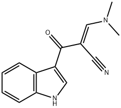 (2E)-3-(dimethylamino)-2-(1H-indol-3-ylcarbonyl)-2-propenenitrile 化学構造式