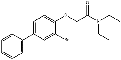 2-[(3-bromo-4-biphenylyl)oxy]-N,N-diethylacetamide 化学構造式