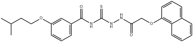 3-(3-methylbutoxy)-N-[[(2-naphthalen-1-yloxyacetyl)amino]carbamothioyl]benzamide Structure