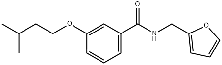 N-(2-furylmethyl)-3-(3-methylbutoxy)benzamide Structure