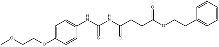 2-phenylethyl 4-[({[4-(2-methoxyethoxy)phenyl]amino}carbonothioyl)amino]-4-oxobutanoate Structure