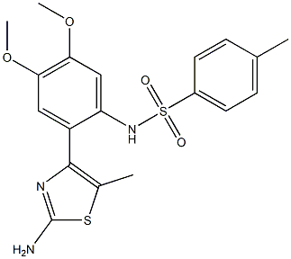 N-[2-(2-amino-5-methyl-1,3-thiazol-4-yl)-4,5-dimethoxyphenyl]-4-methylbenzenesulfonamide Structure