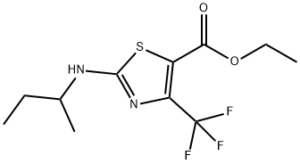 2-(仲丁基亚氨基)-4-(三氟甲基)-2,3-二氢噻唑-5-羧酸乙酯,886498-27-7,结构式