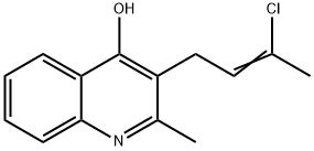 4-Quinolinol, 3-(3-chloro-2-butenyl)-2-methyl-,88654-98-2,结构式