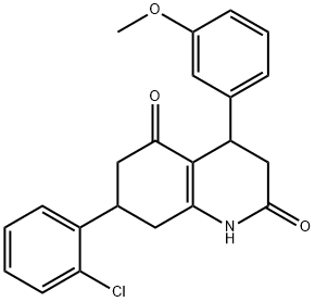 7-(2-chlorophenyl)-4-(3-methoxyphenyl)-1,3,4,6,7,8-hexahydroquinoline-2,5-dione,886632-76-4,结构式