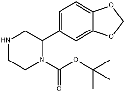 tert-butyl 2-(2H-1,3-benzodioxol-5-yl)piperazine-1-carboxylate Struktur