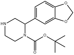 tert-butyl 2-(2H-1,3-benzodioxol-5-yl)piperazine-1-carboxylate 结构式