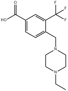 4-[(4-乙基哌嗪-1-基)甲基]-3-(三氟甲基)苯甲酸, 887565-40-4, 结构式