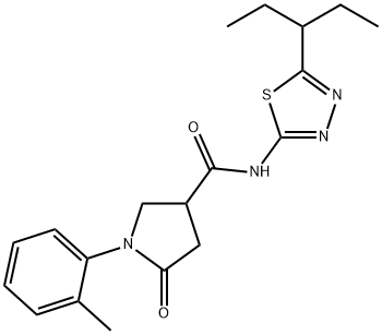 1-(2-methylphenyl)-5-oxo-N-(5-pentan-3-yl-1,3,4-thiadiazol-2-yl)pyrrolidine-3-carboxamide Structure