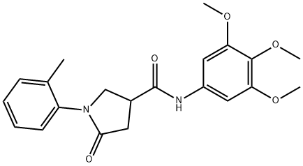 1-(2-methylphenyl)-5-oxo-N-(3,4,5-trimethoxyphenyl)pyrrolidine-3-carboxamide,887674-42-2,结构式