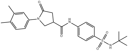 N-[4-(tert-butylsulfamoyl)phenyl]-1-(3,4-dimethylphenyl)-5-oxopyrrolidine-3-carboxamide|