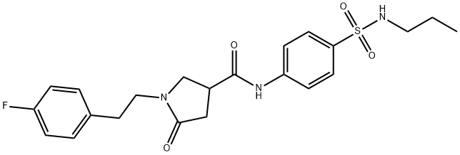 1-[2-(4-fluorophenyl)ethyl]-5-oxo-N-[4-(propylsulfamoyl)phenyl]pyrrolidine-3-carboxamide Structure