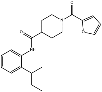 N-[2-(butan-2-yl)phenyl]-1-(furan-2-ylcarbonyl)piperidine-4-carboxamide 化学構造式