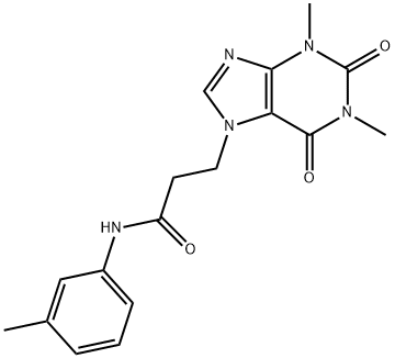 3-(1,3-dimethyl-2,6-dioxopurin-7-yl)-N-(3-methylphenyl)propanamide Structure